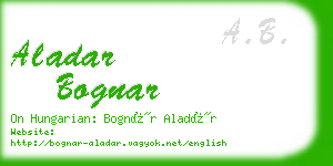 aladar bognar business card